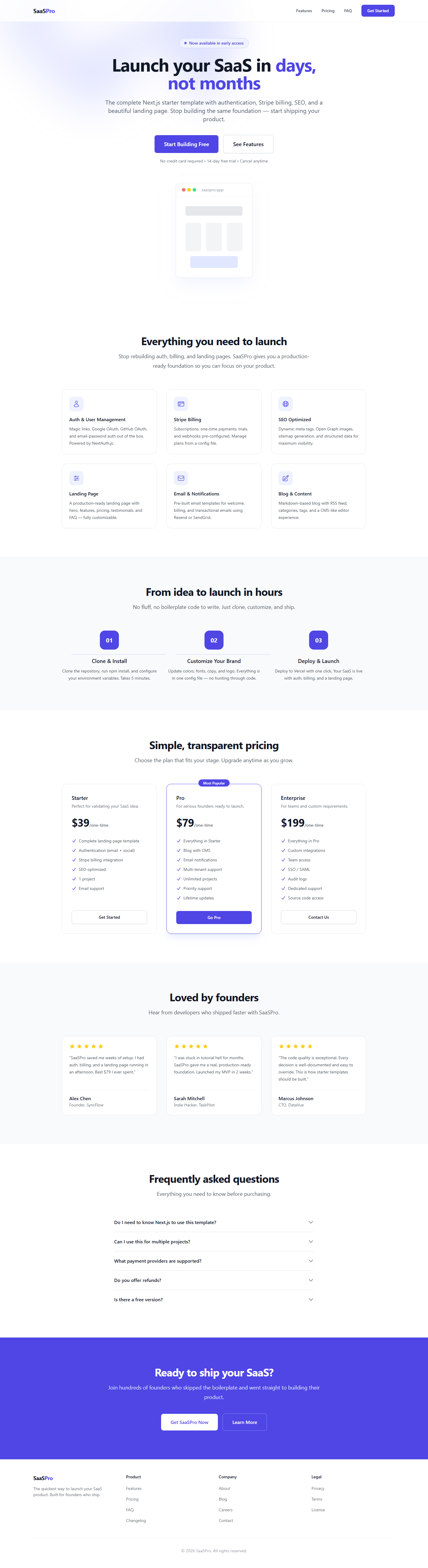SaaSPro - SaaS Landing Page Template gallery image