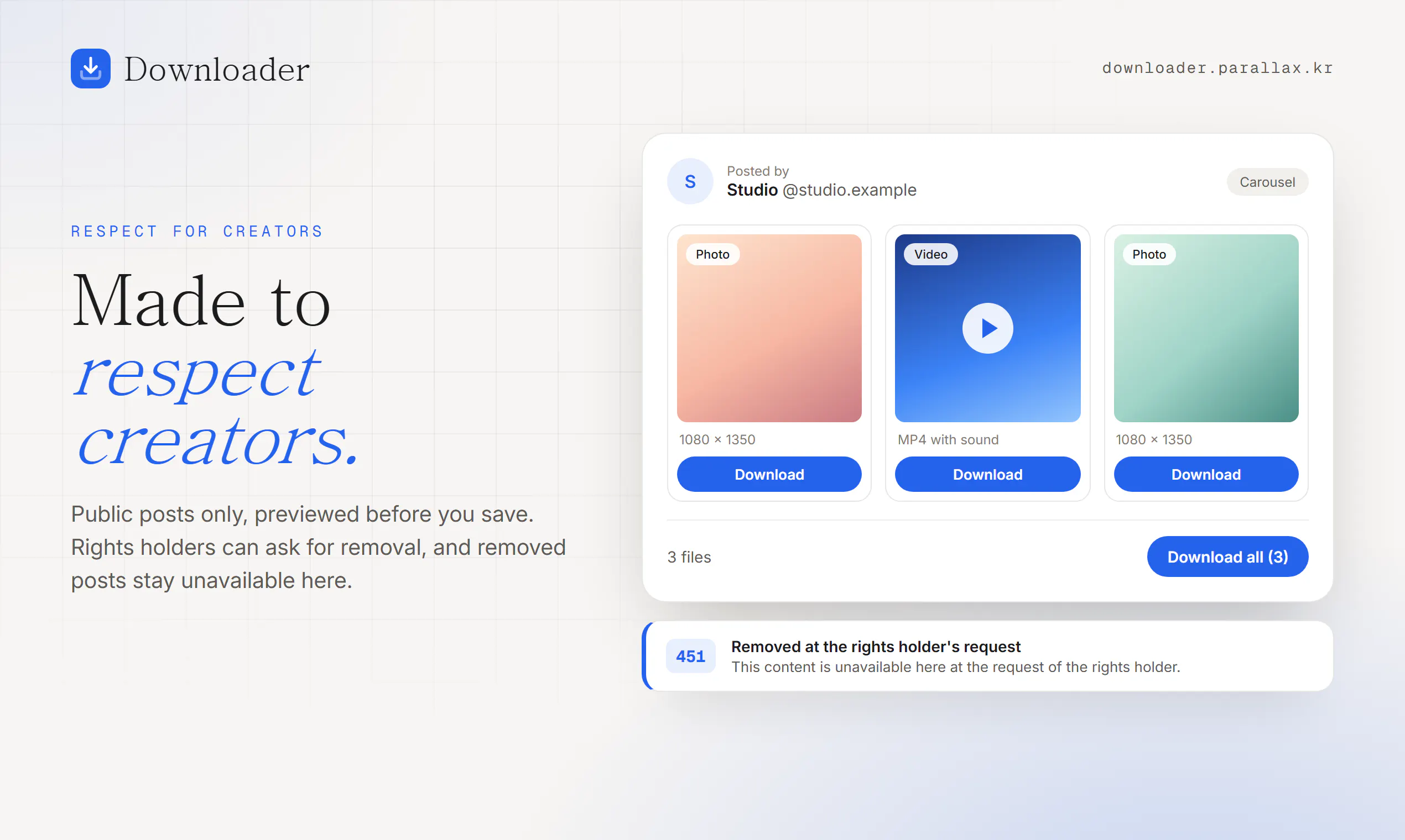 Parallax Downloader gallery image