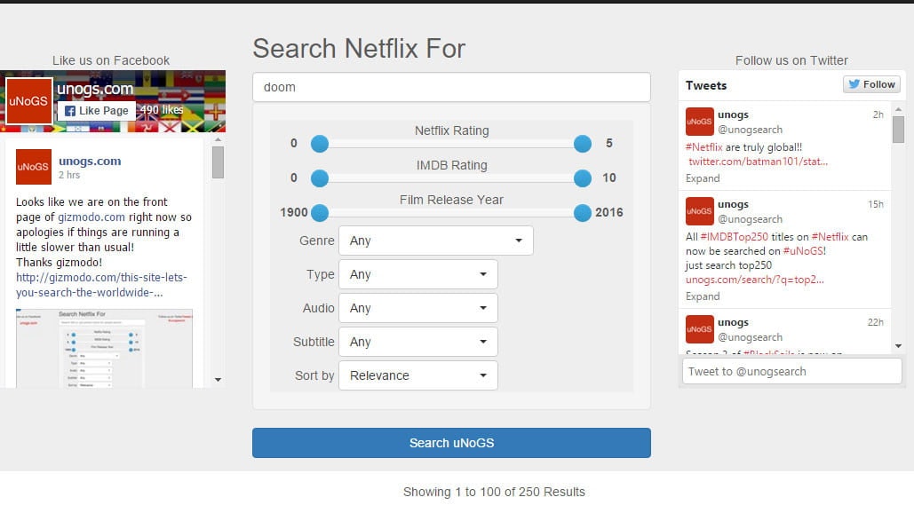 Unofficial Netflix Online Global Search gallery image