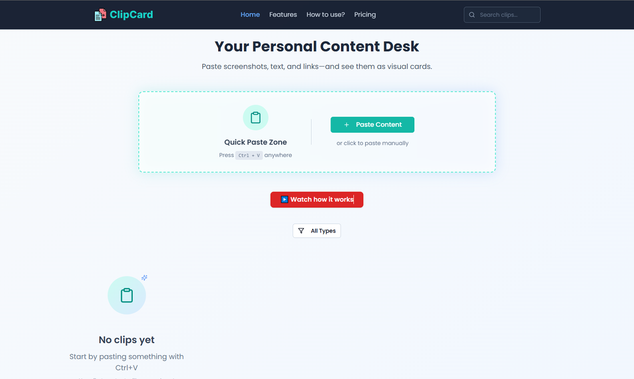 Clipcard - Plak screenshots, tekst en links media 2