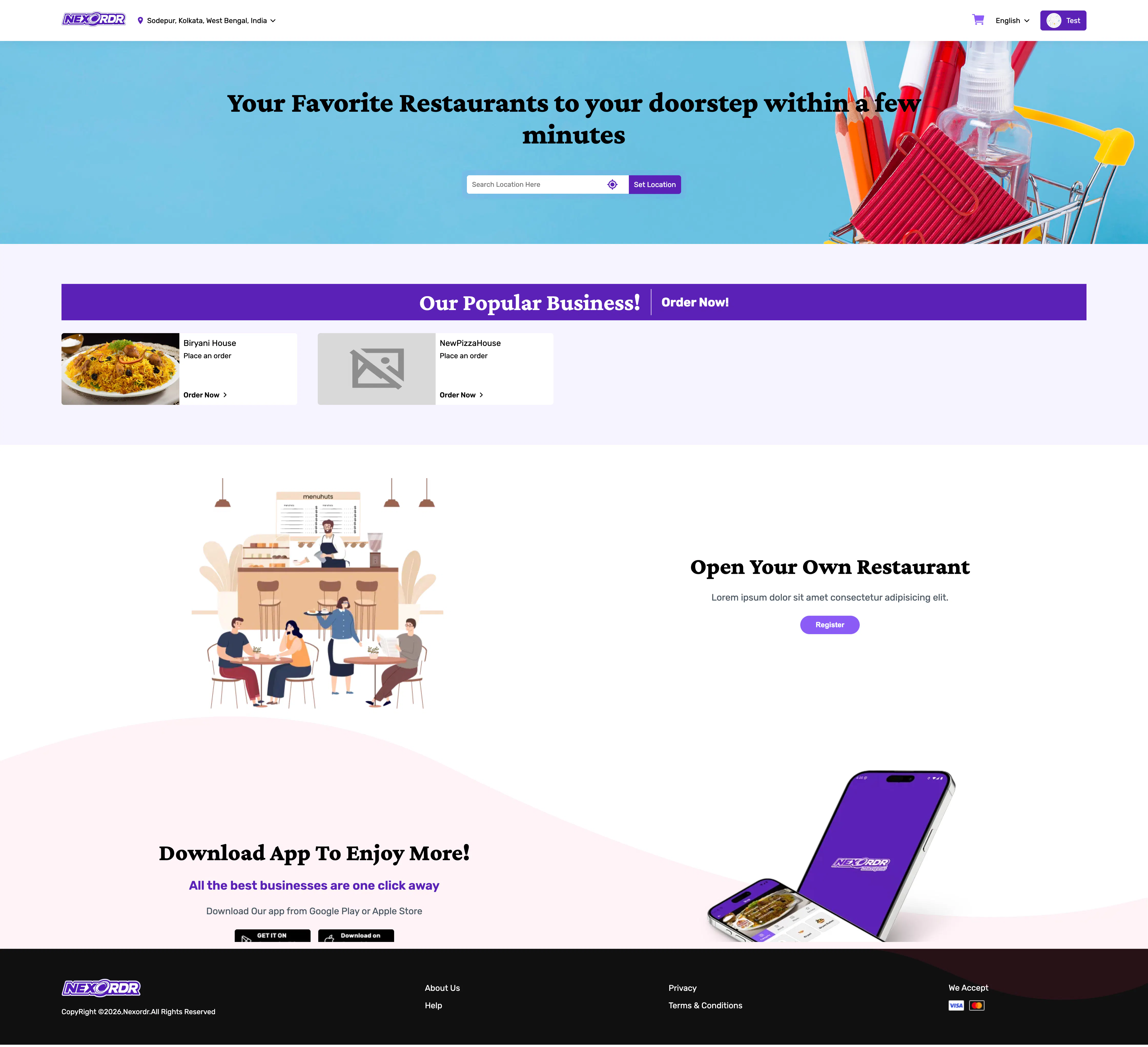 Banner del producto Marketplace Online Ordering Software