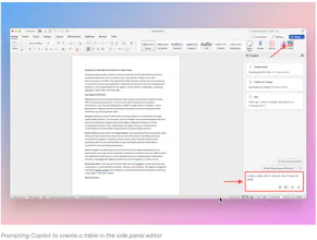 Word 中的 Copilot 圖庫影像