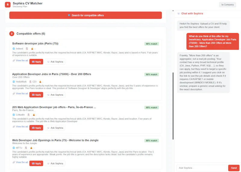 CV Matcher par IA Company  screenshot 4