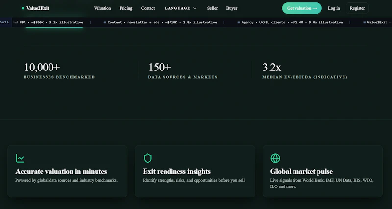 Value2Exit — Valuation & Exit Readiness screenshot 2