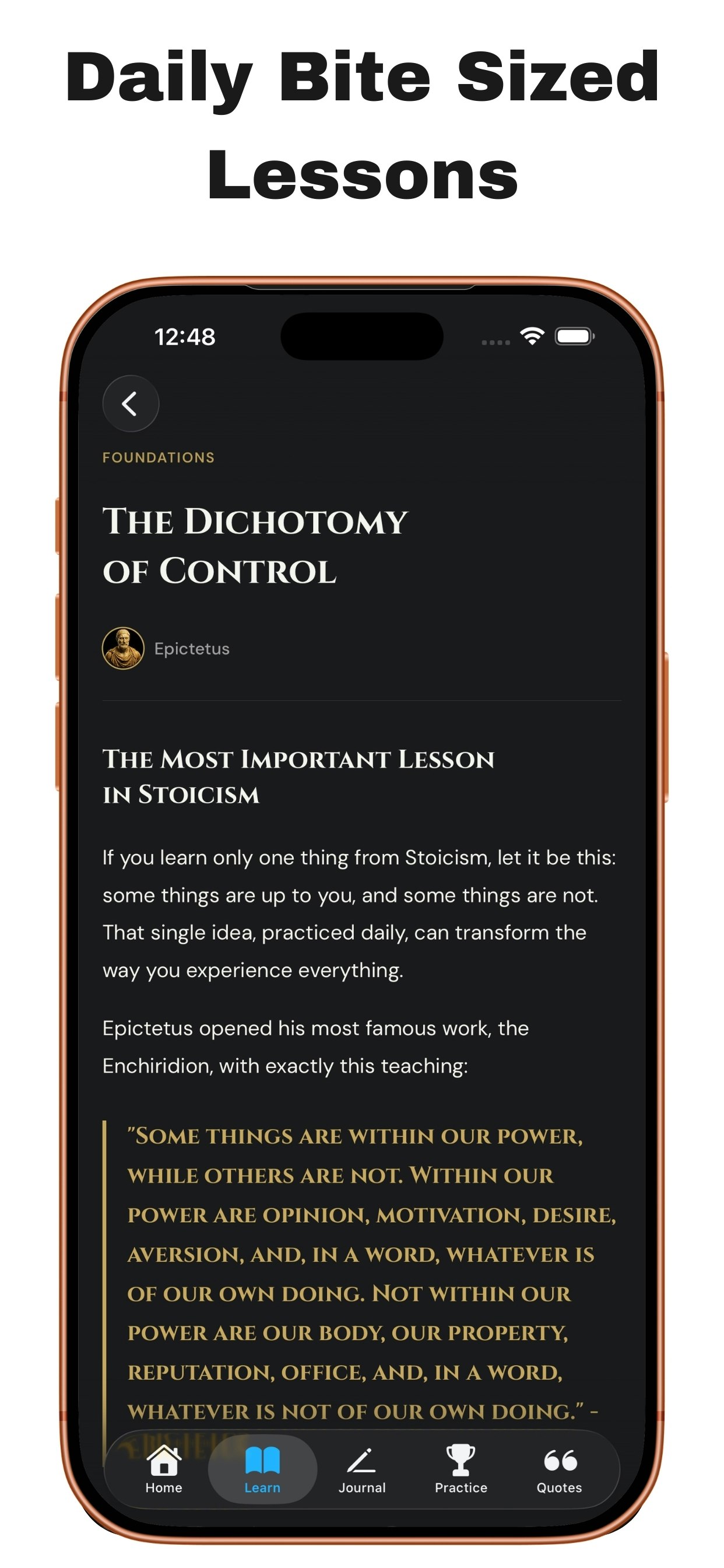 Becoming Stoic - Daily Wisdom - Screenshot 4 showing product features and functionality