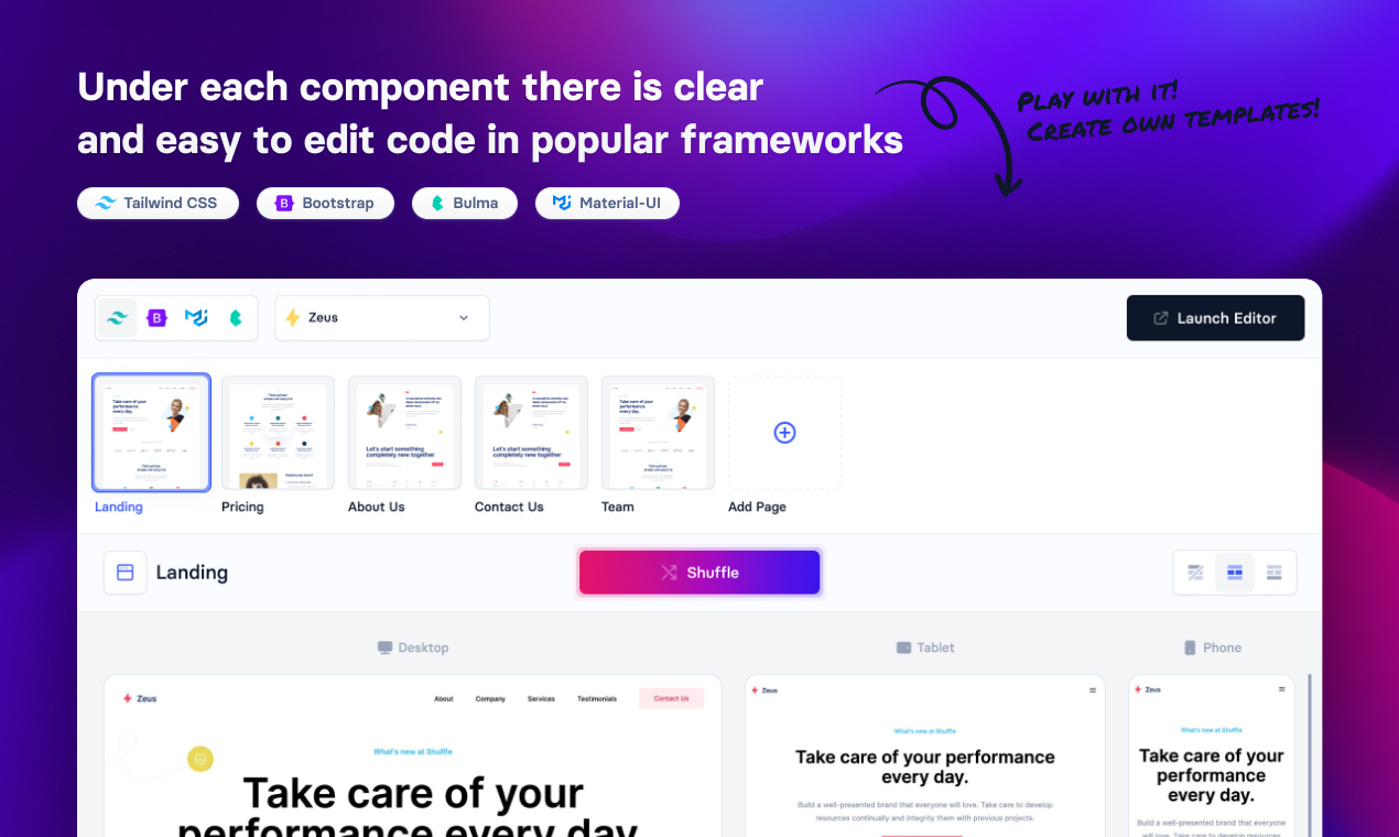 Shuffle for Bulma Image