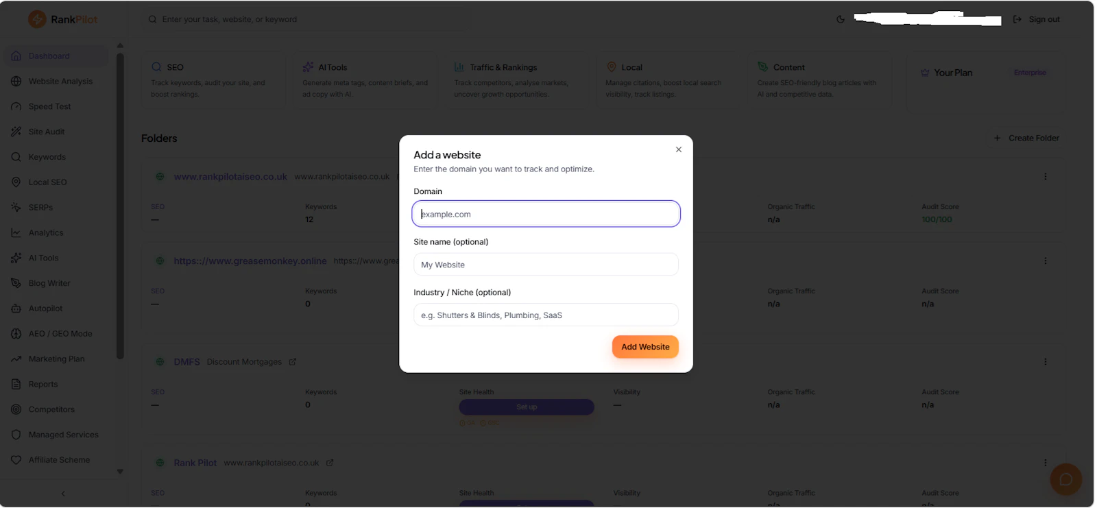RankPilot AI SEO screenshot 2