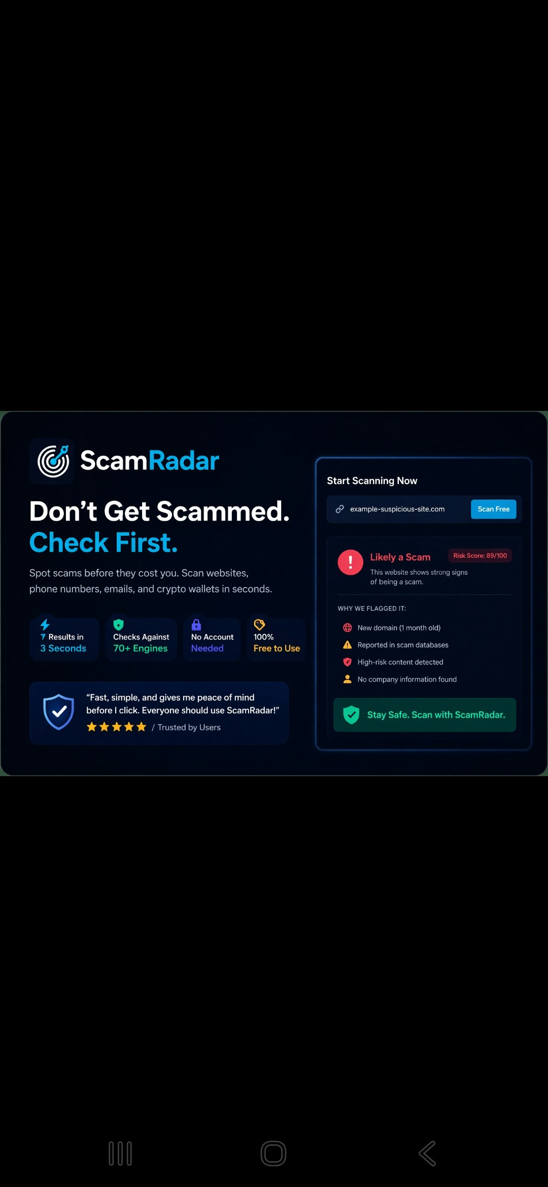 ScamRadar – Scam Detection Tool gallery image