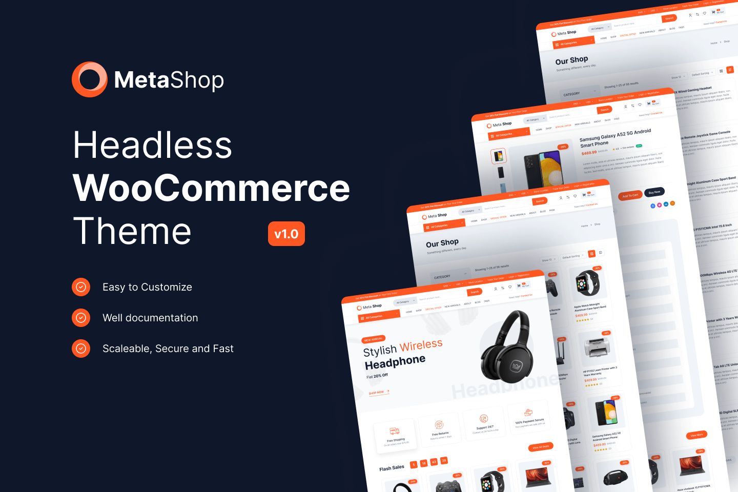 Metashop - Безголовая тема Woocommerce медиа 1