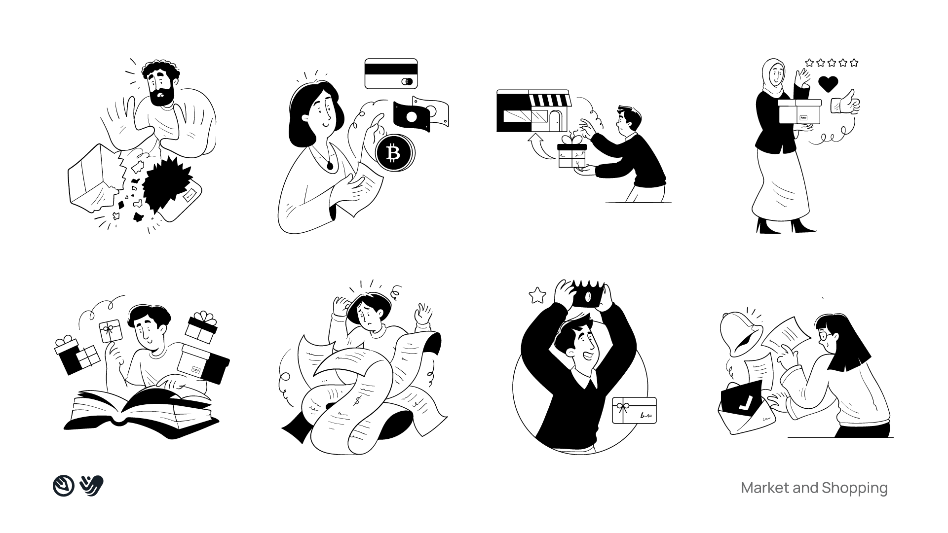 Ilustrações de movimento para noção media 23