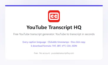 YouTube Transcript HQ gallery image