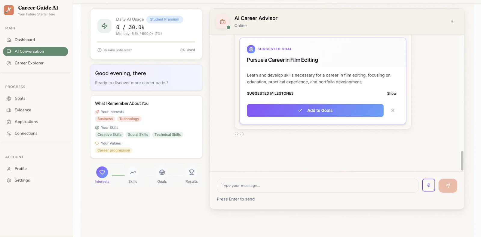 Career Guide AI screenshot 2