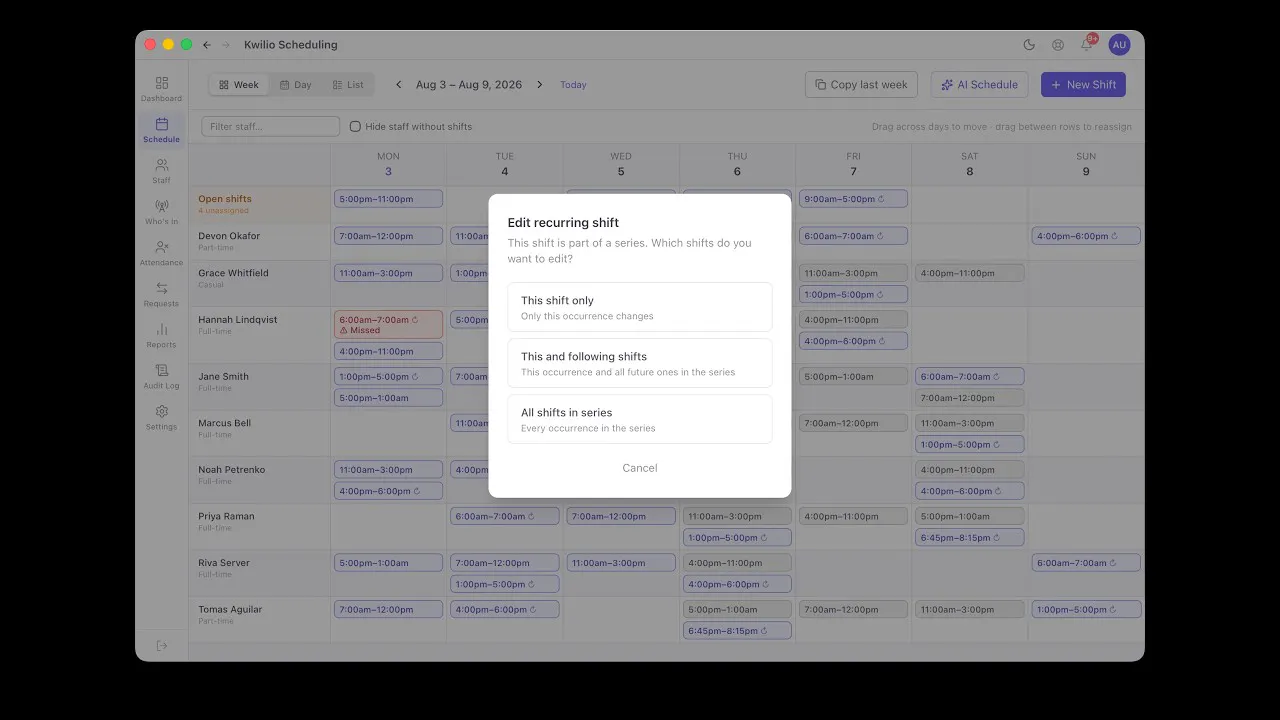 Kwilio Scheduling gallery image