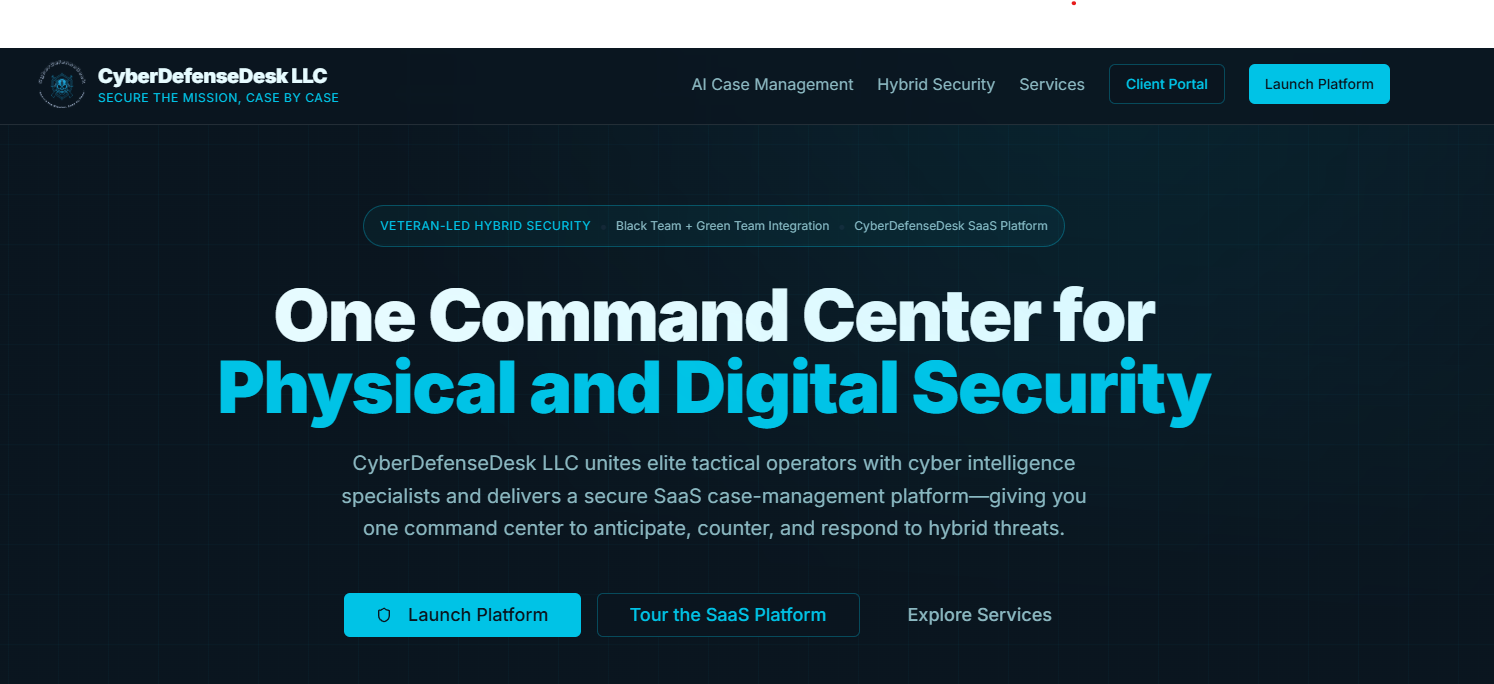 CyberDefenseDesk - Screenshot 2 showing product features and functionality