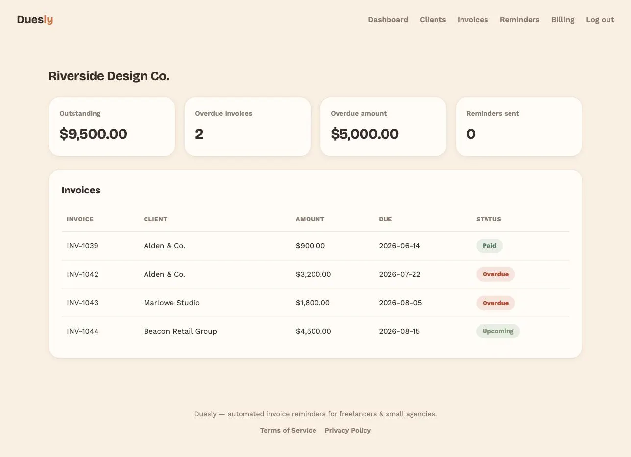 Duesly — Get paid on time, automatically gallery image