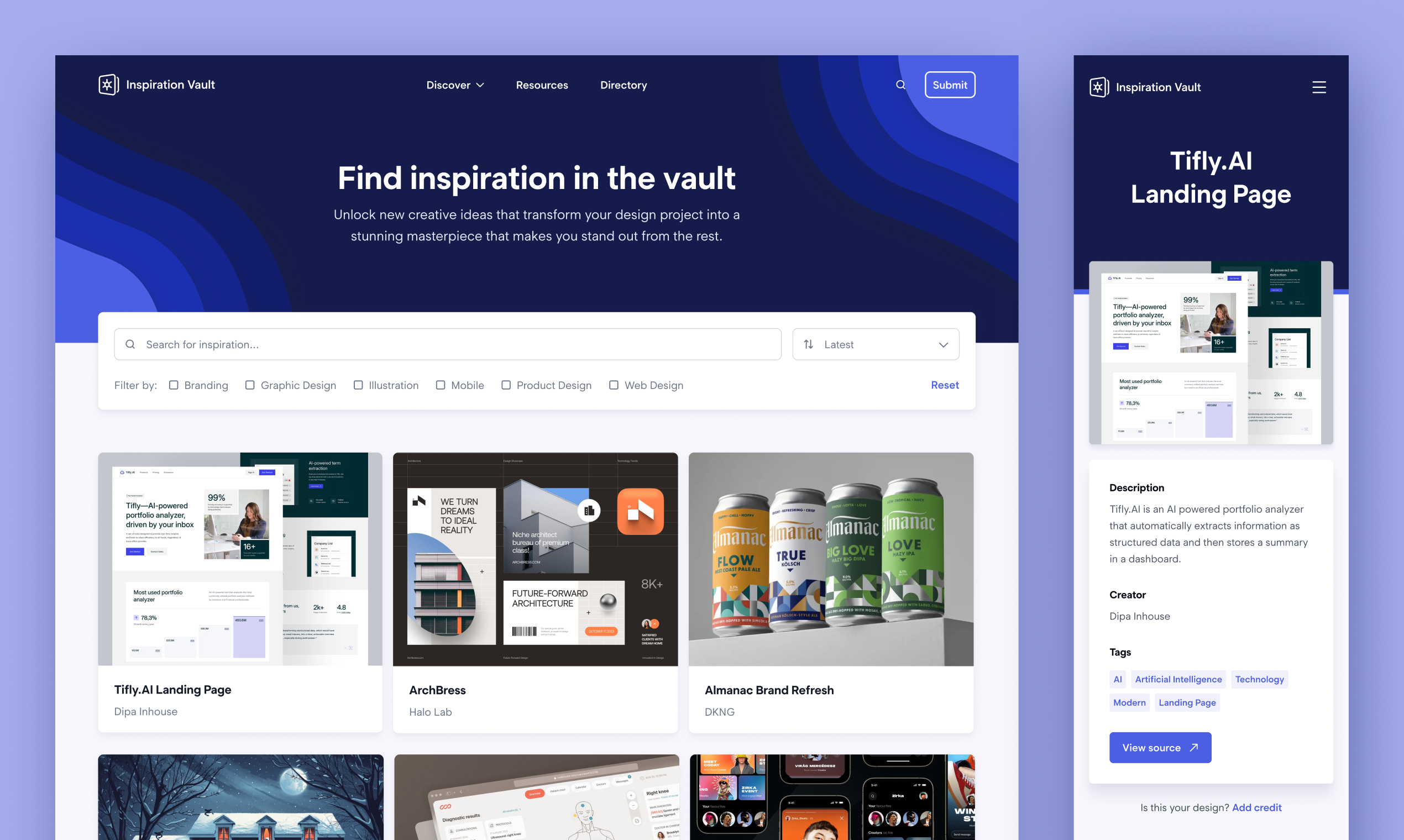 Mídia 1 de Vault de inspiração