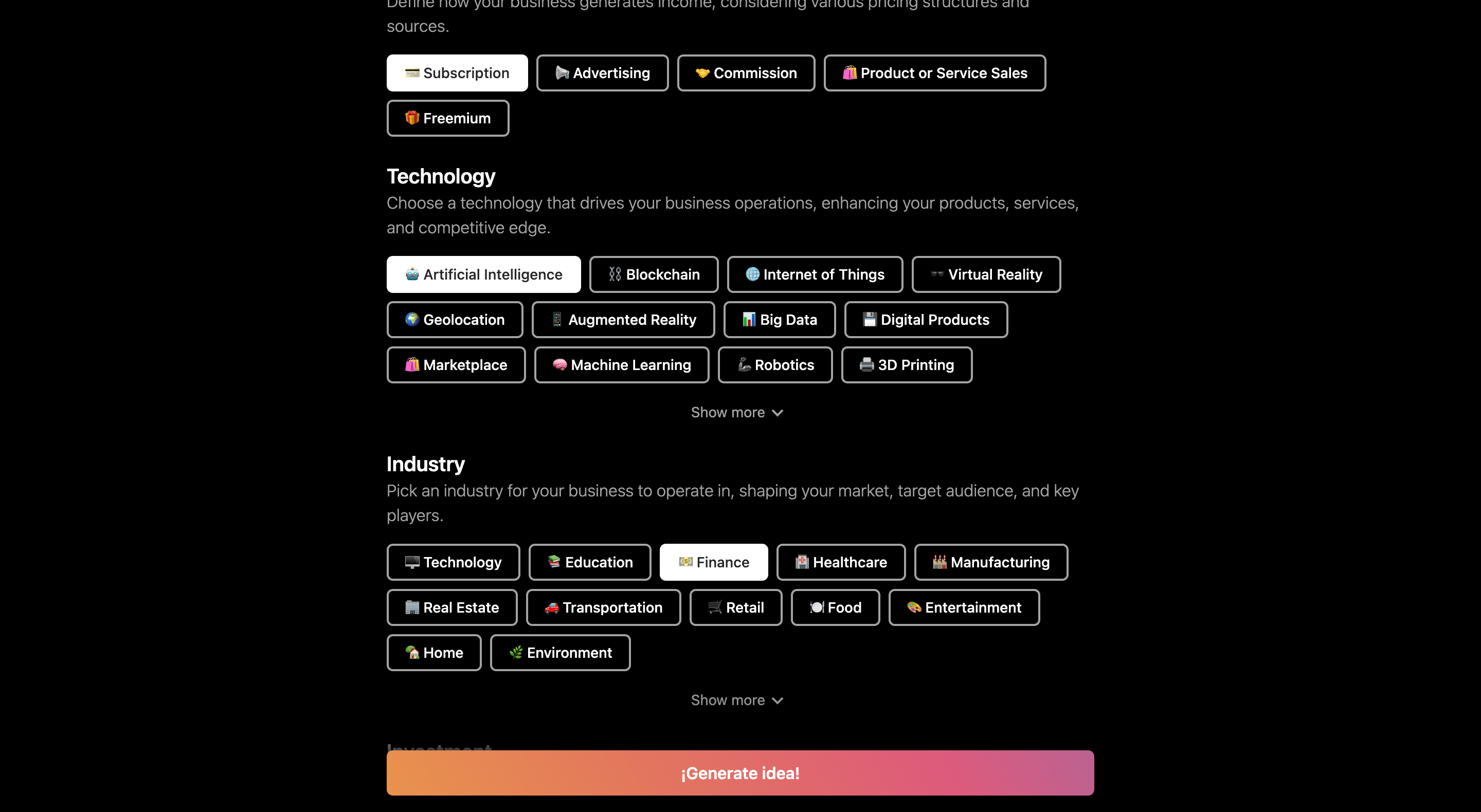 Business Idea Generator AI media 3