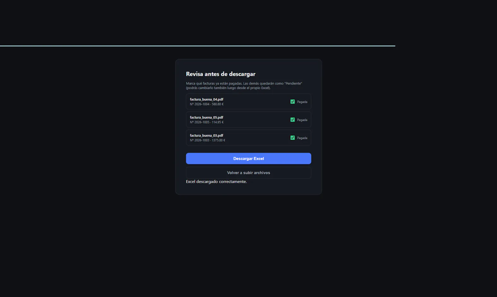 Extractor de Facturas screenshot 2