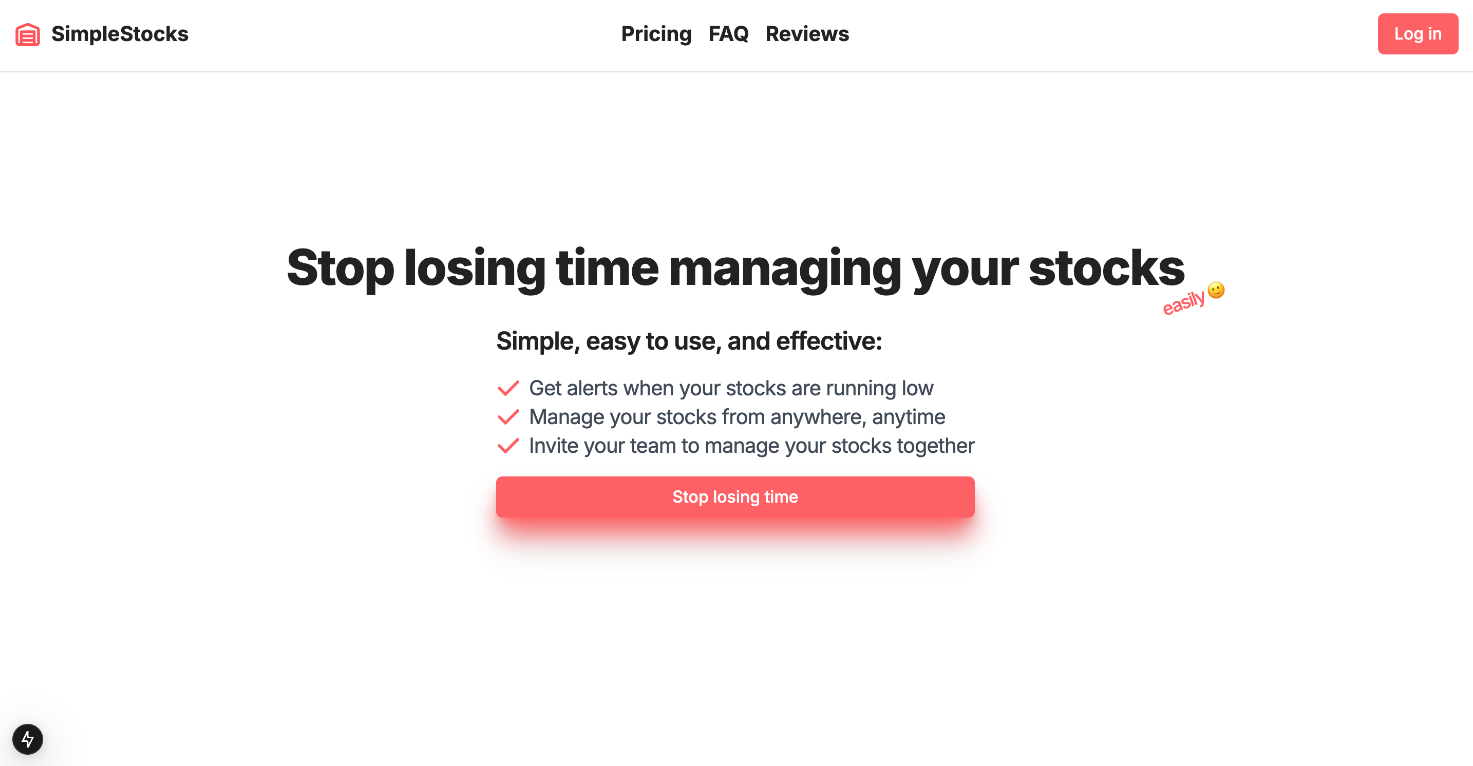 SimpleStocks - Küçük işletmeler için basit hisse senedi yöneticisi medya 1