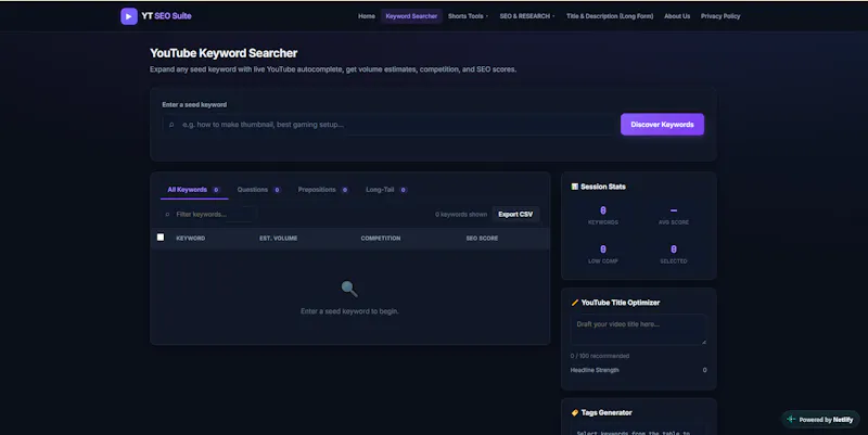 YT SEO Suite screenshot 1