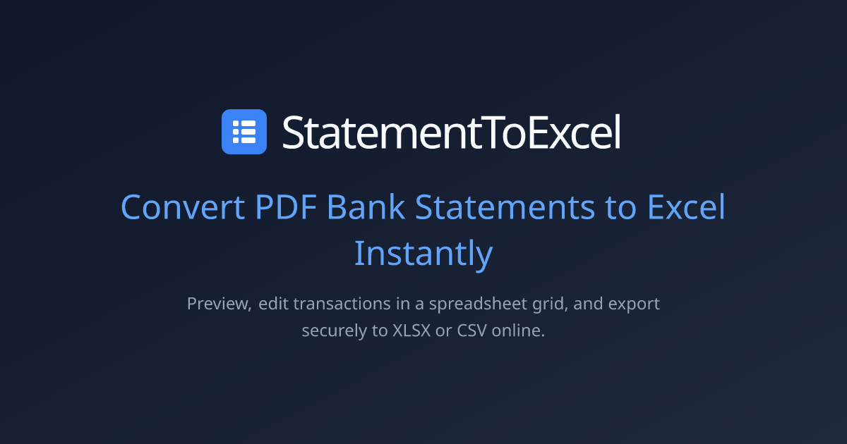 StatementToExcel gallery image