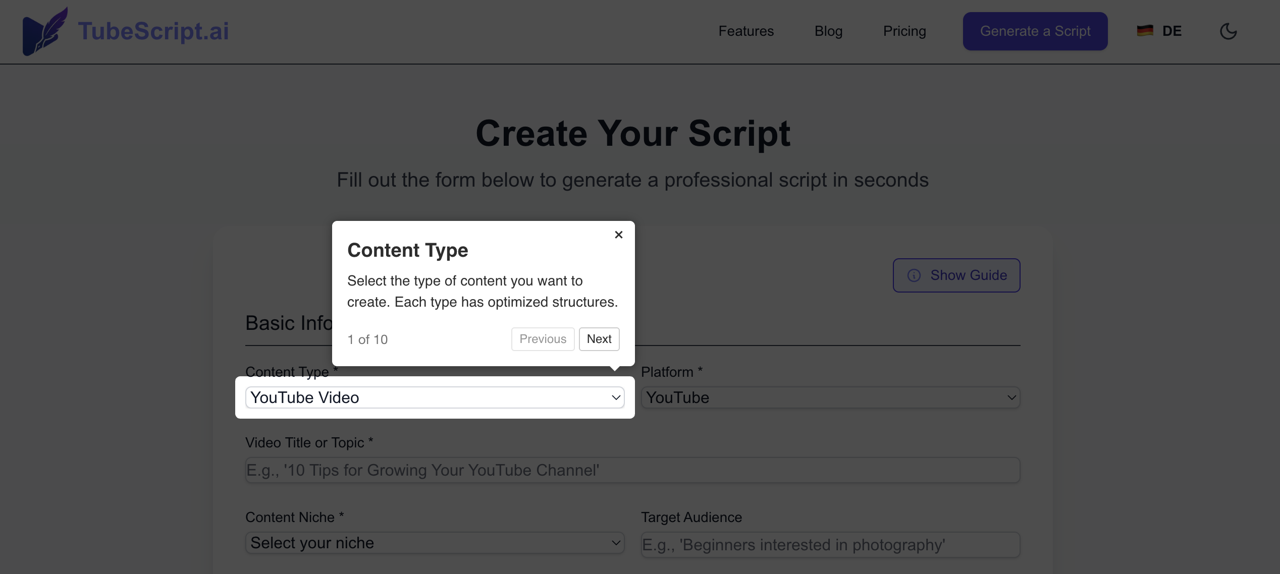 TubeScript.ai gallery image