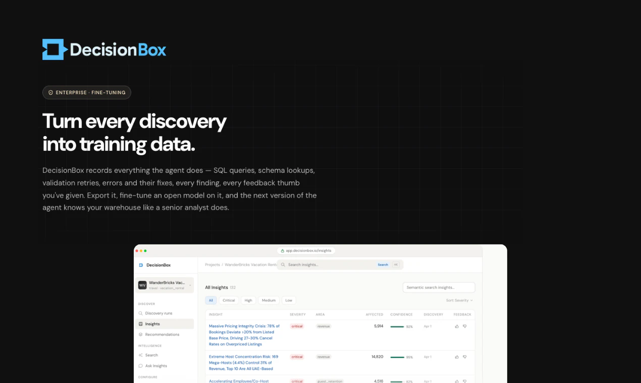 DecisionBox Fine-Tuning screenshot 1