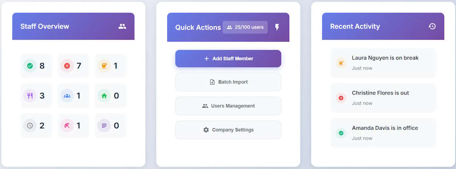 Staff Glance screenshot 3