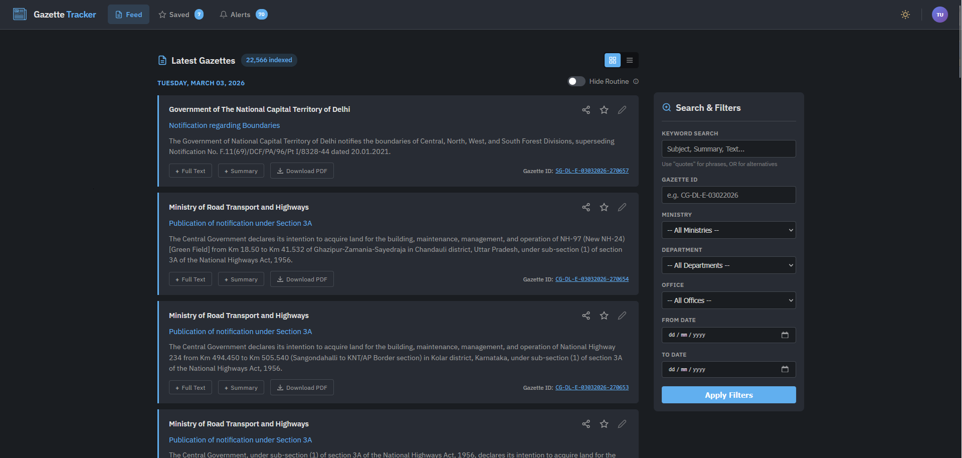 Gazette Tracker gallery image