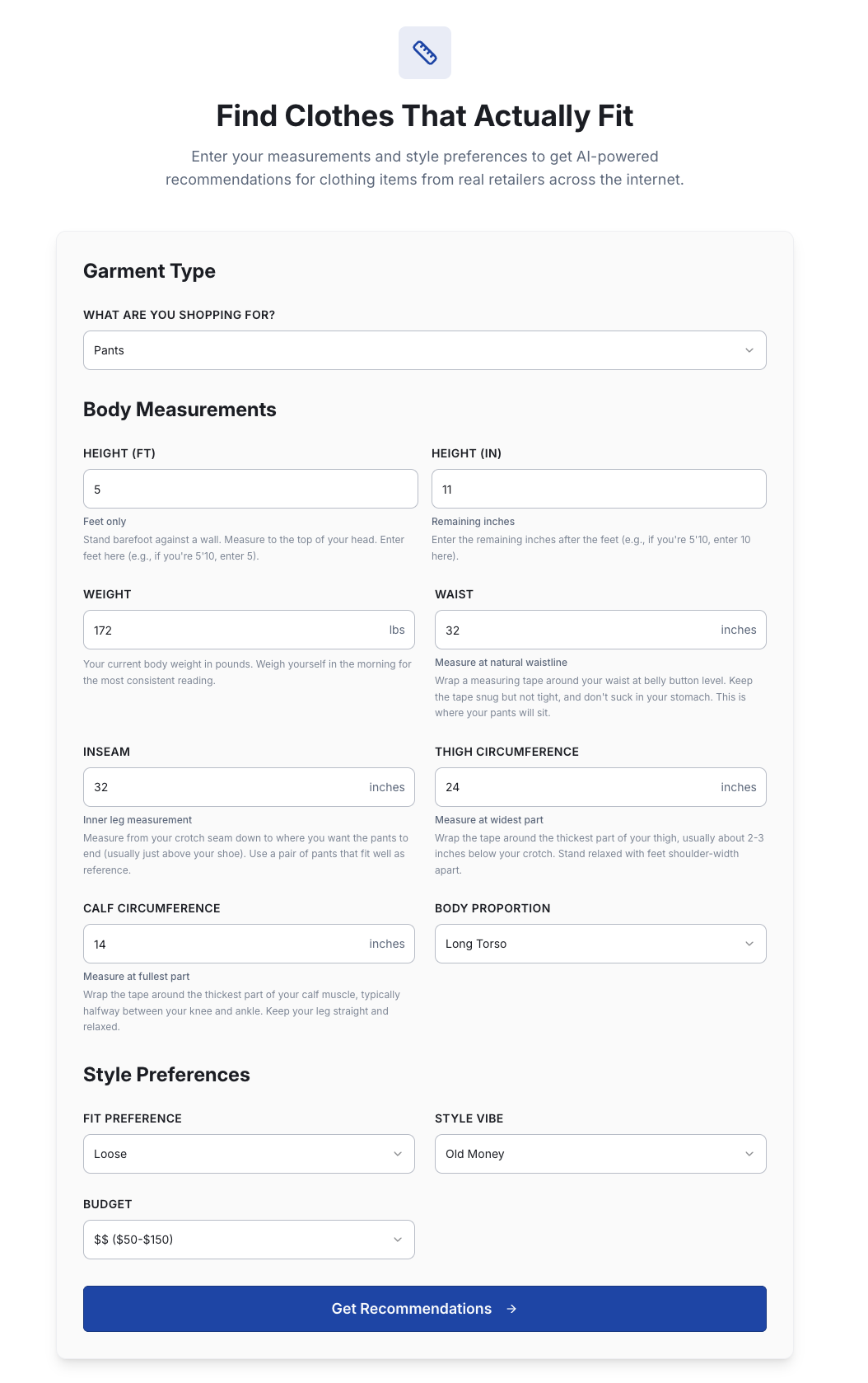 FitFinder - Screenshot 3 showing product features and functionality