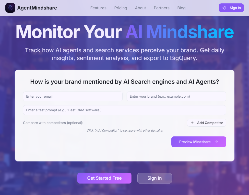 Agente Mindshare - Traccia e aumenta il tuo marchio in AI Risposte media 1