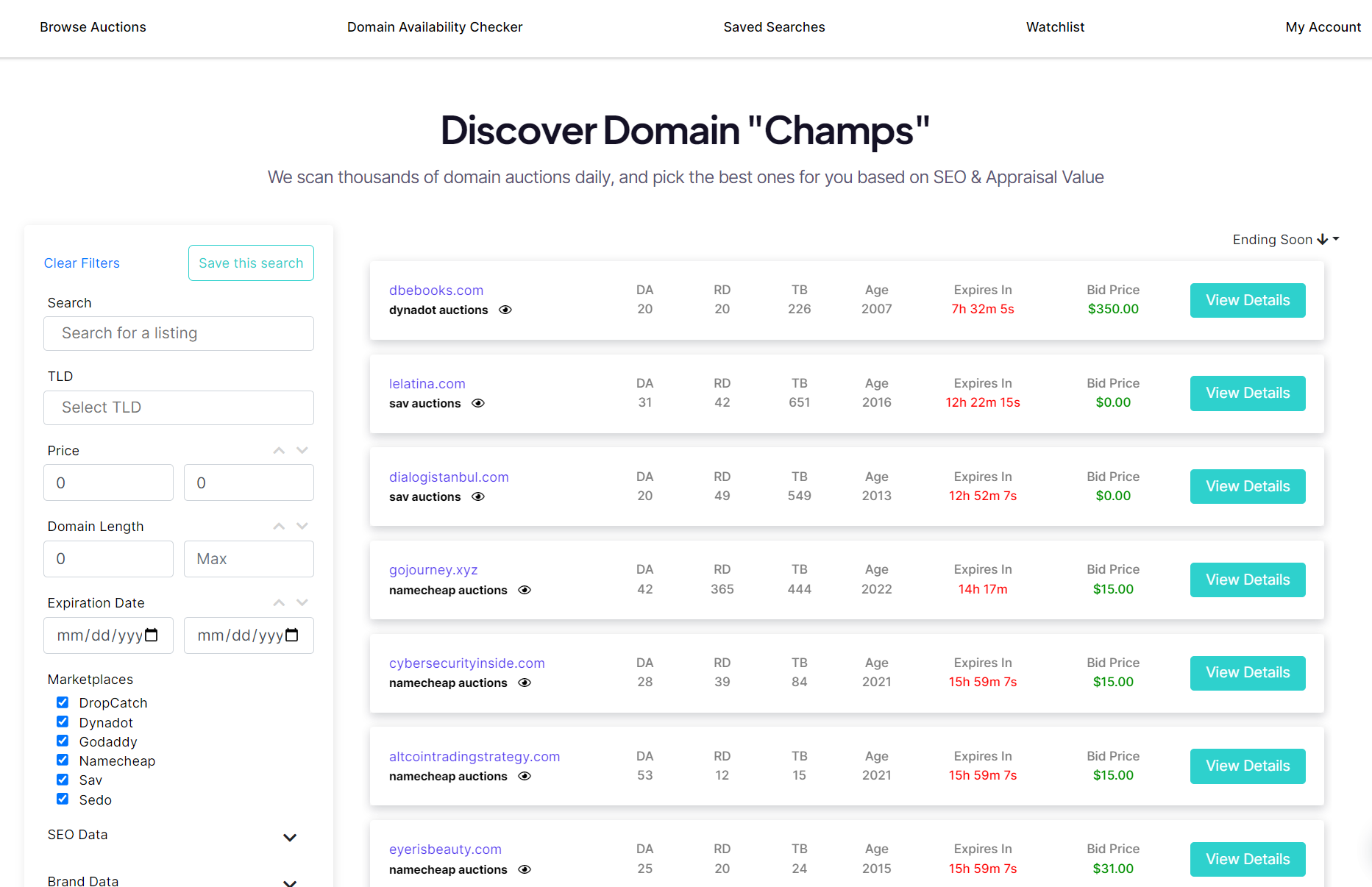 Domainchamp.com - 몇 초 만에 귀중한 노화 도메인을 찾으십시오 미디어 1