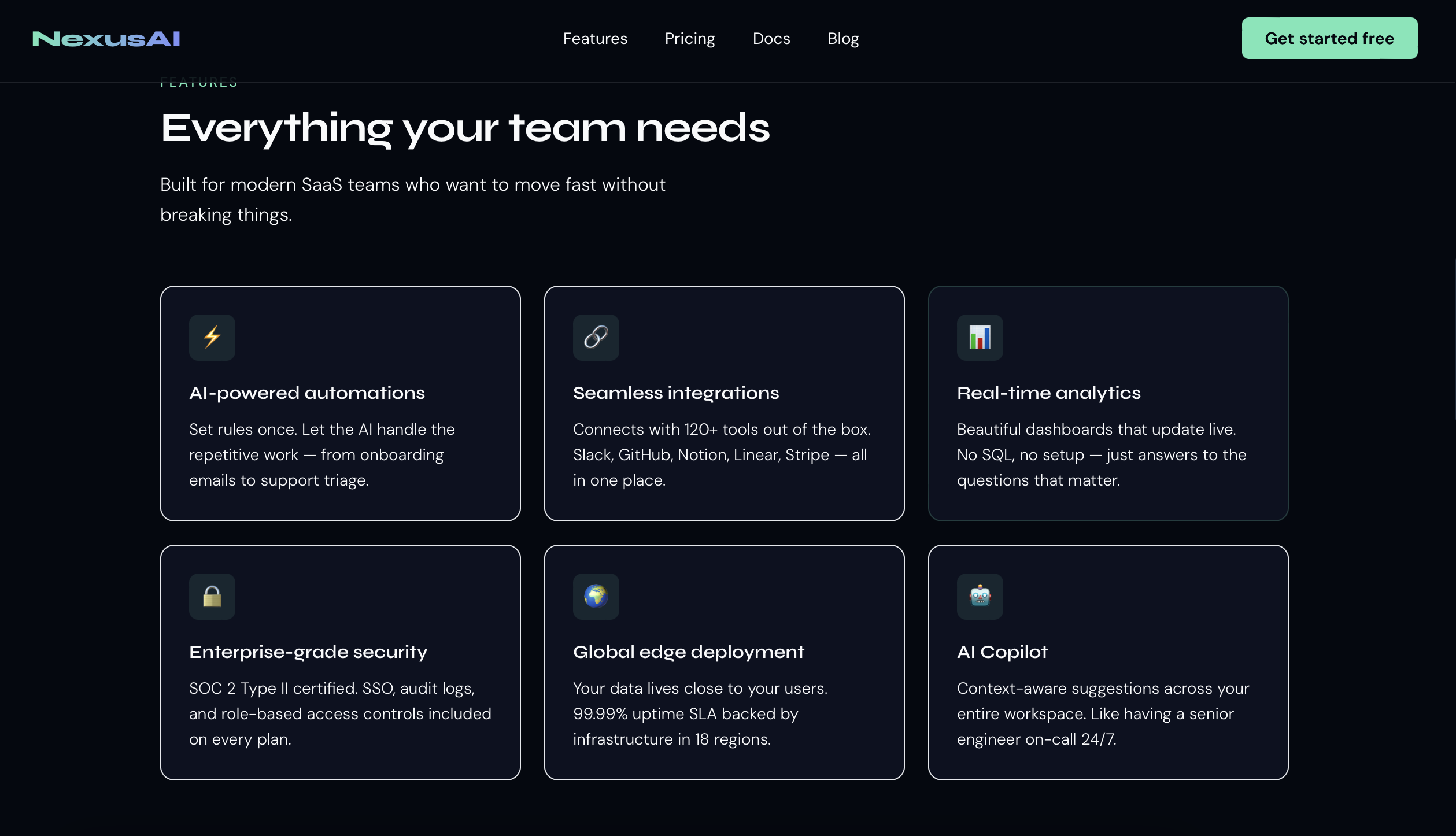 NexusAI SaaS Landing Page Template gallery image