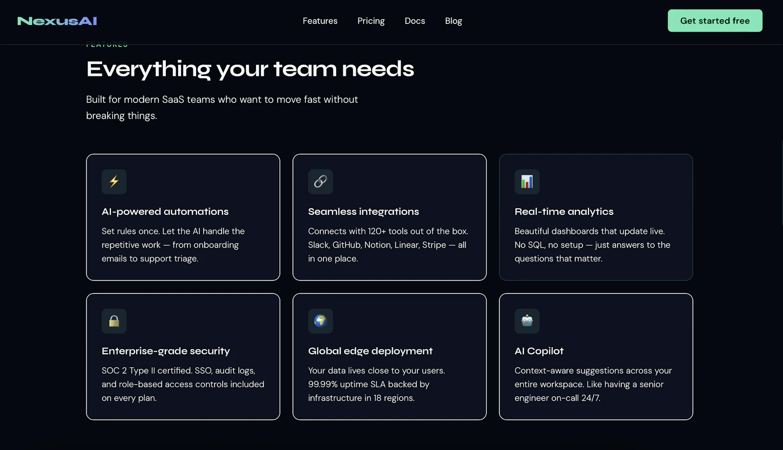 NexusAI SaaS Landing Page Template screenshot 5