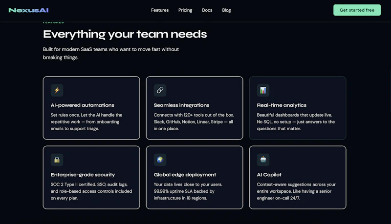 NexusAI SaaS Landing Page Template screenshot 5