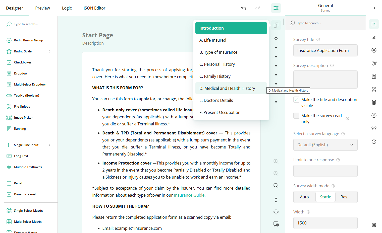 Media SurveyJS v2.0 8