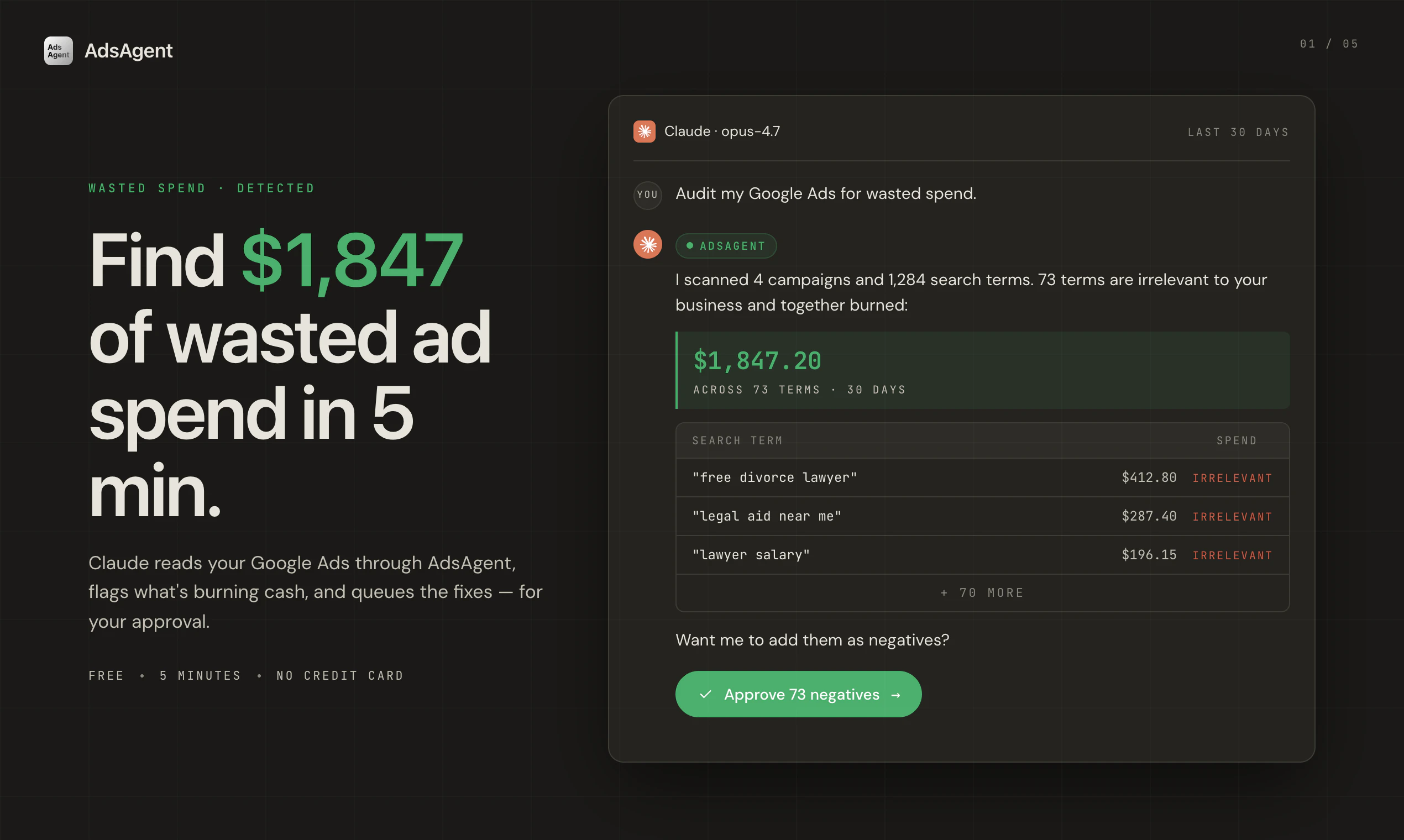 AdsAgent - Google Ads Claude Connector screenshot 1