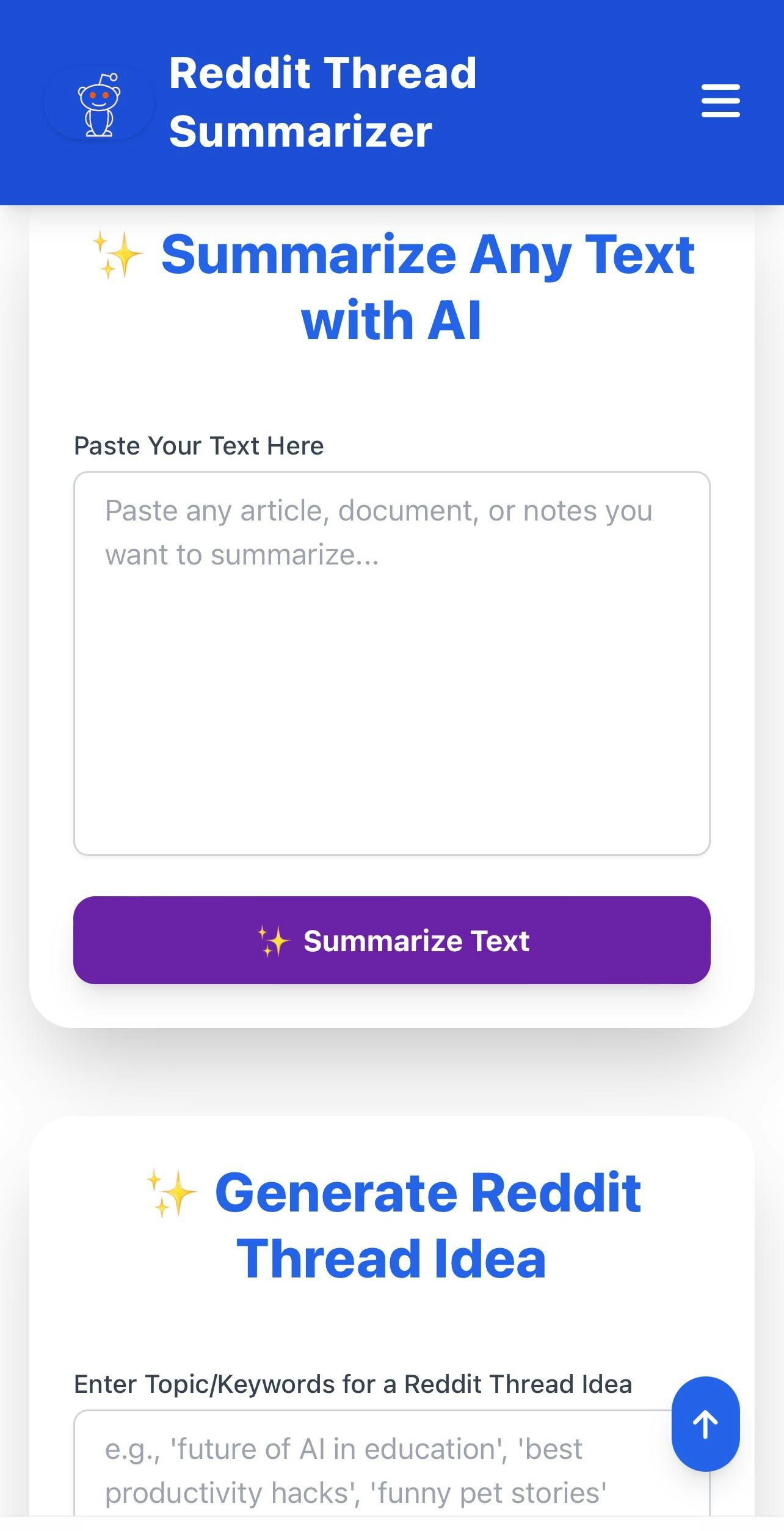 Reddit Thread Summarizer gallery image