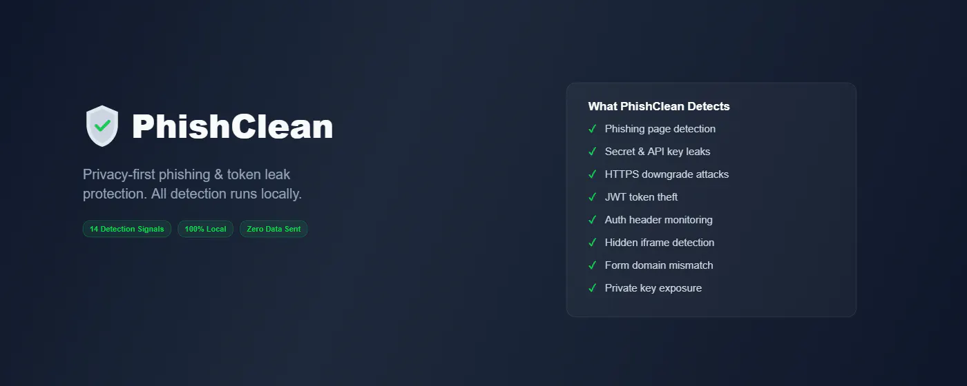 PhishClean — Privacy 제품 배너