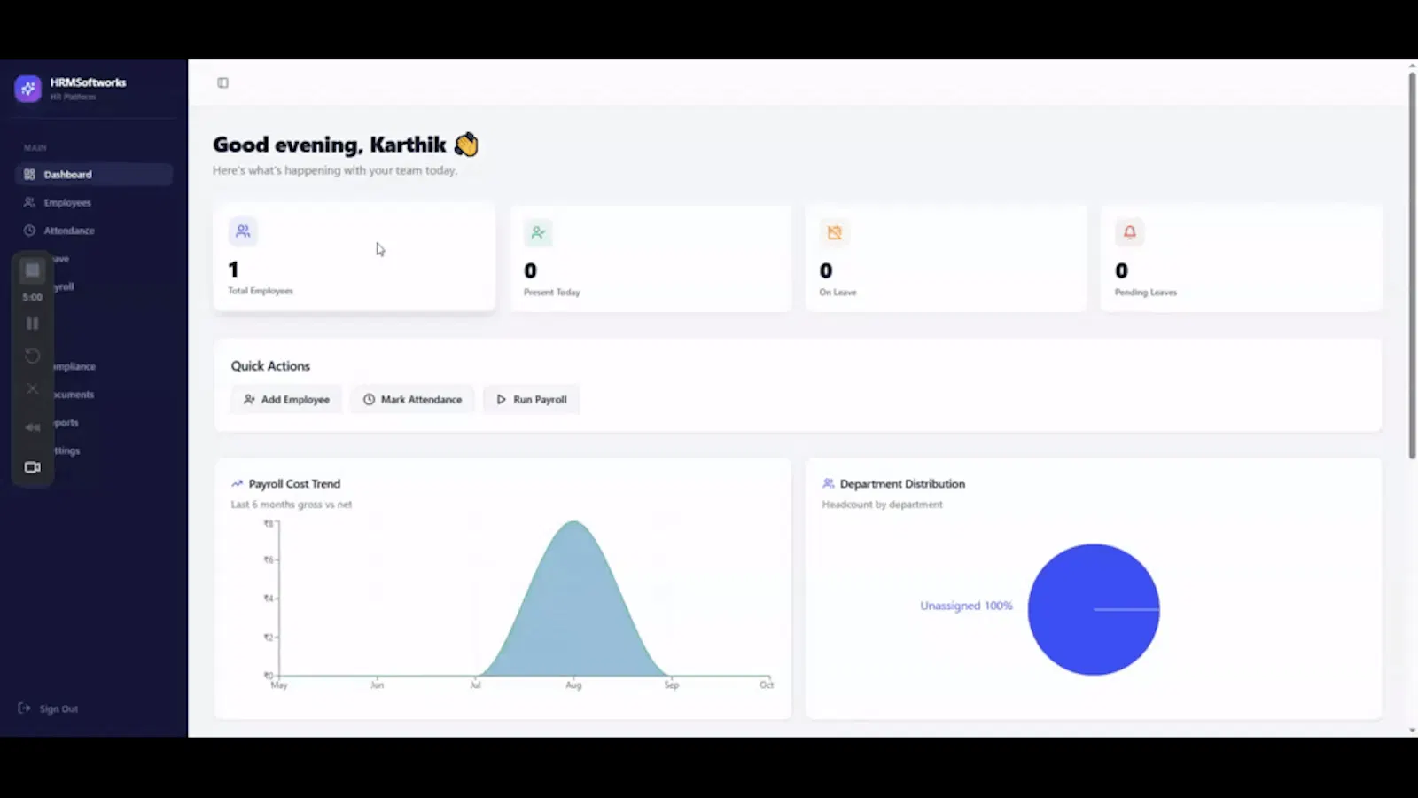 HRM Softworks - HR Management Platform screenshot 1 (video preview)