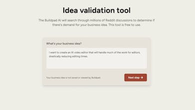 Idea validation tool by Buildpad gallery image