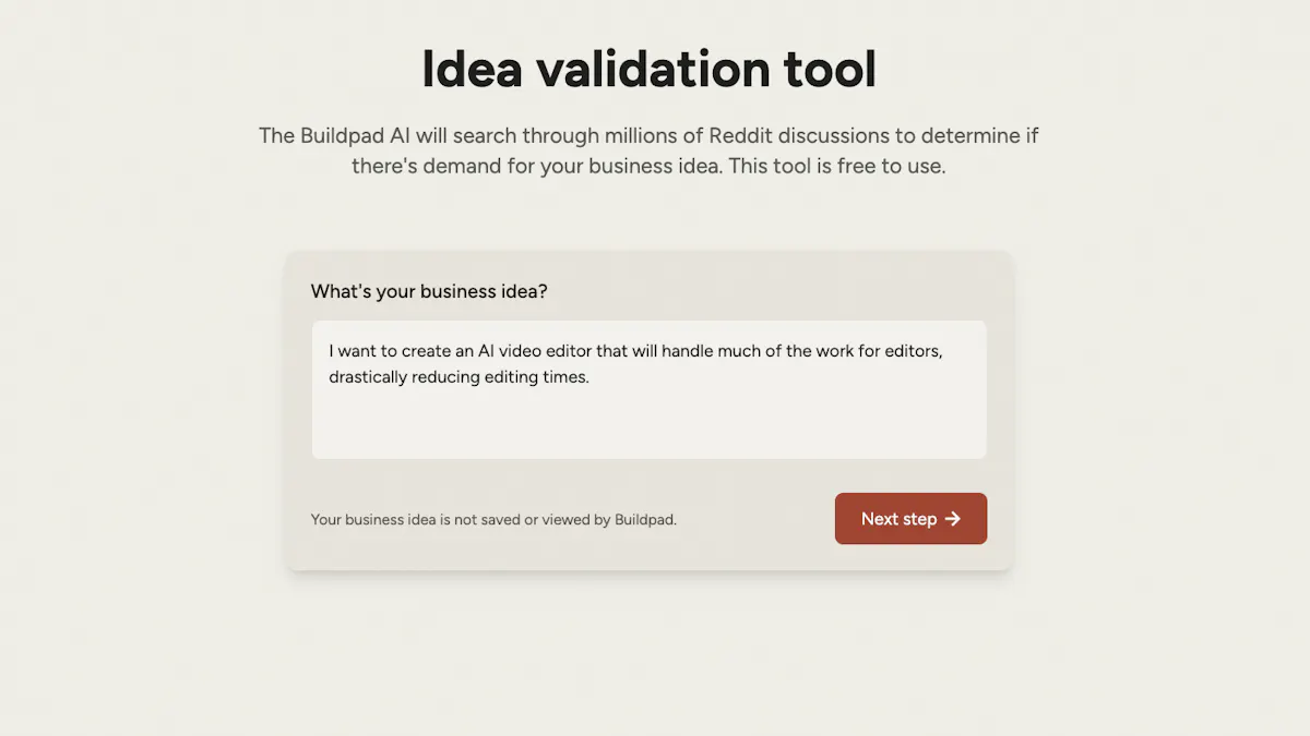 Idea validation tool by Buildpad