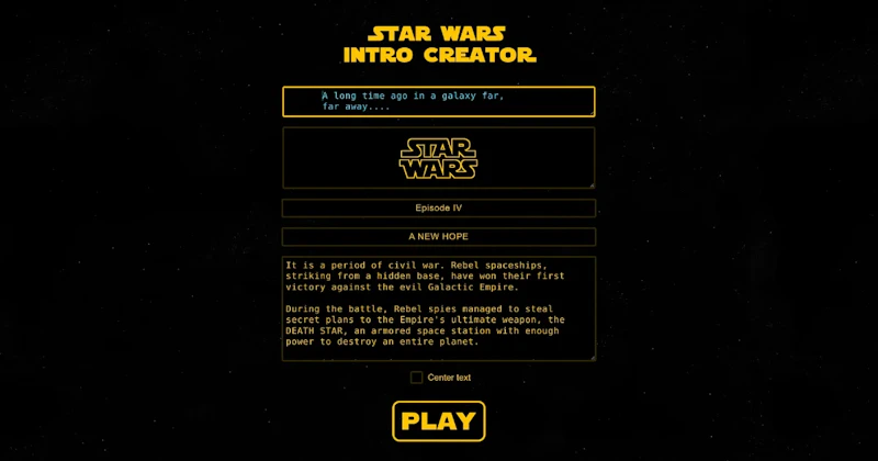 Star Wars Intro Creator screenshot 1