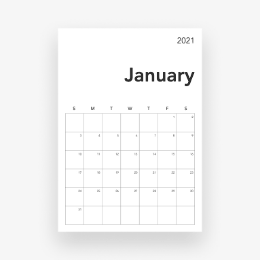 Minimal Calendar For 2021