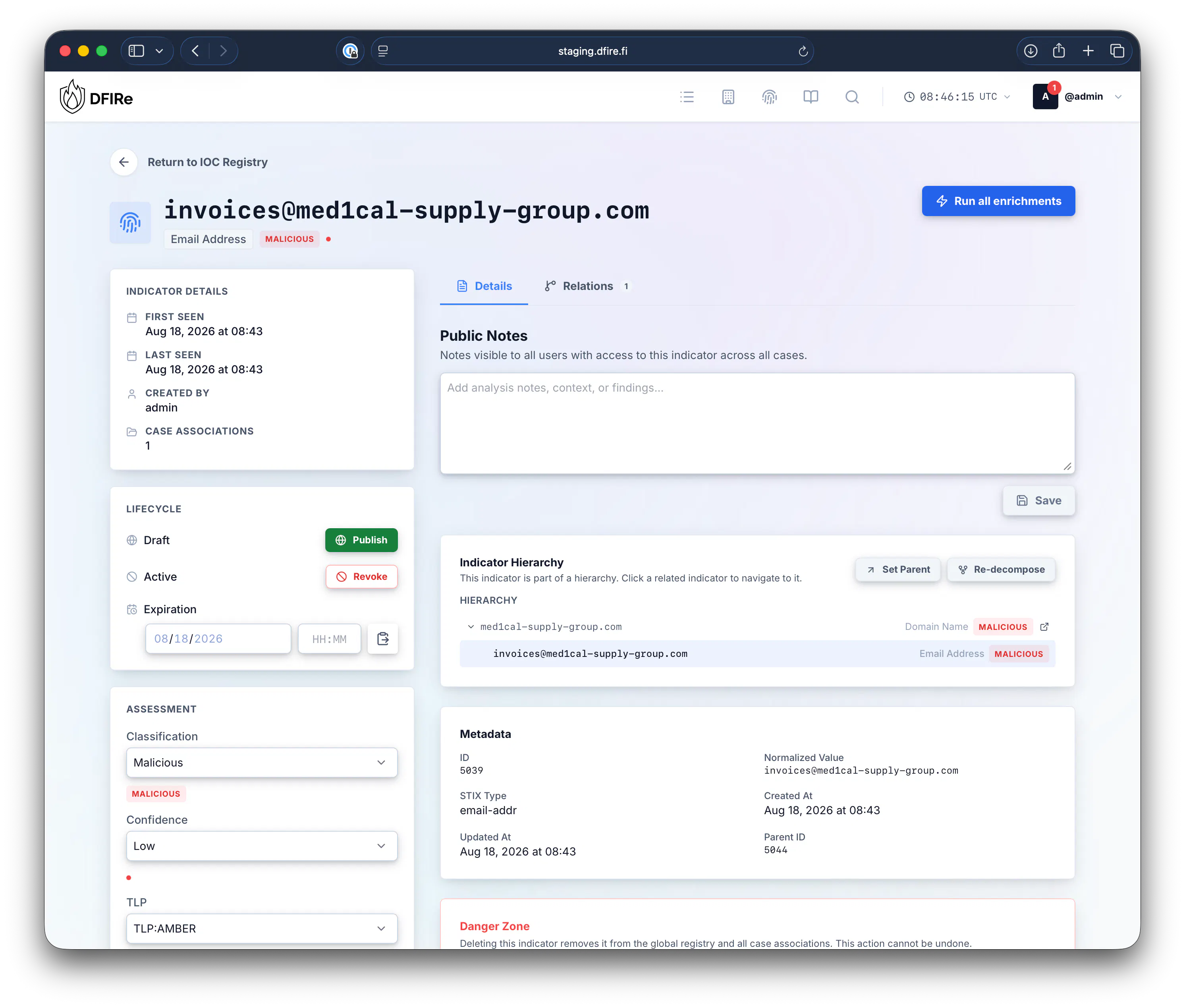 DFIRe - A Cyber Incident Platform screenshot