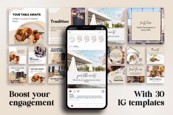 Restaurants Vorlage für Social Media Medien 3