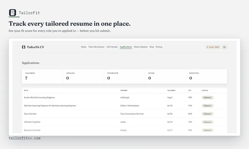TailorFit CV screenshot 4