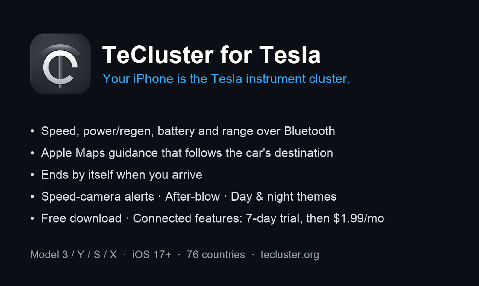 TeCluster for Tesla screenshot 2