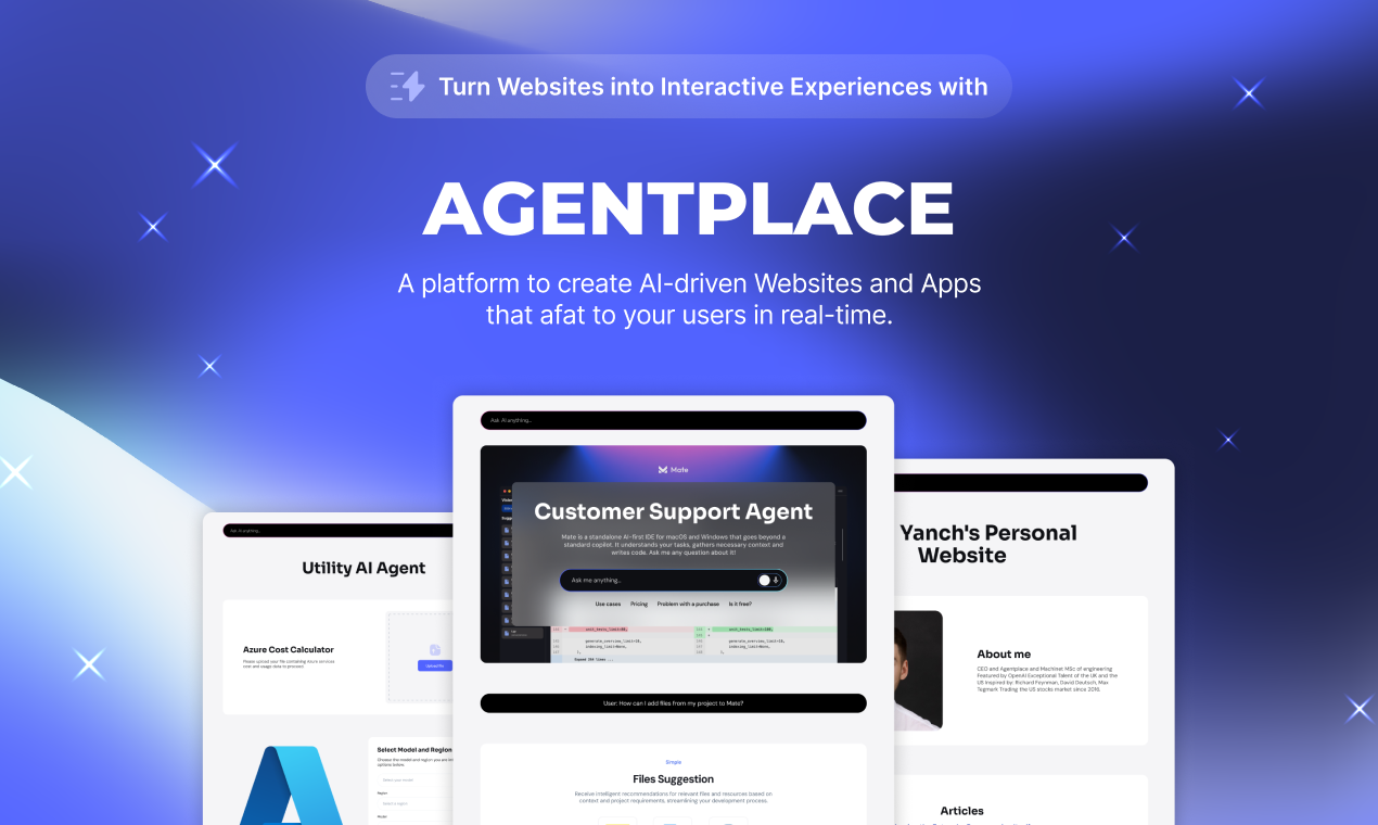 startuptile Agentplace-The platform for creating interactive AI websites and apps