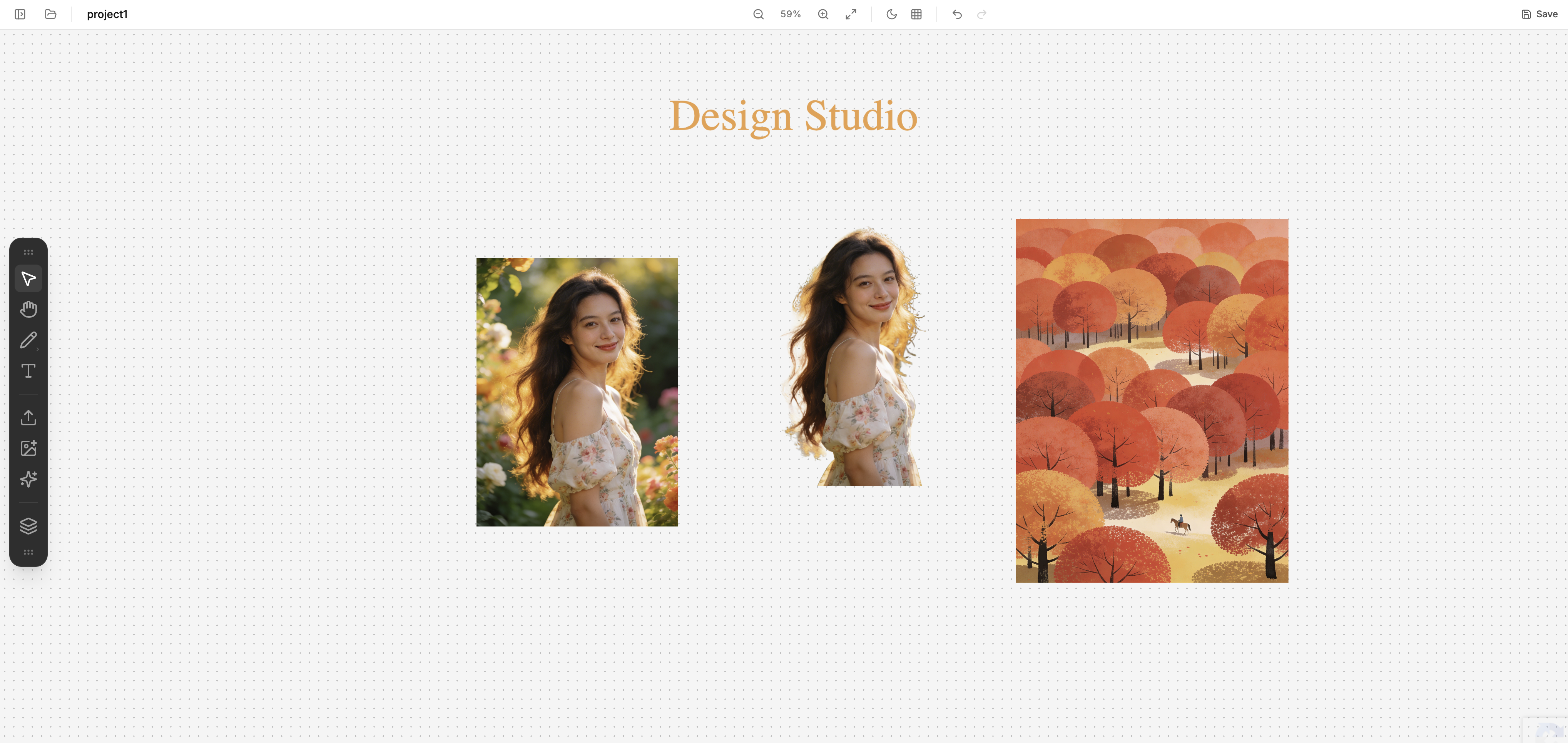 AI Design Studio - Screenshot 2 showing product features and functionality
